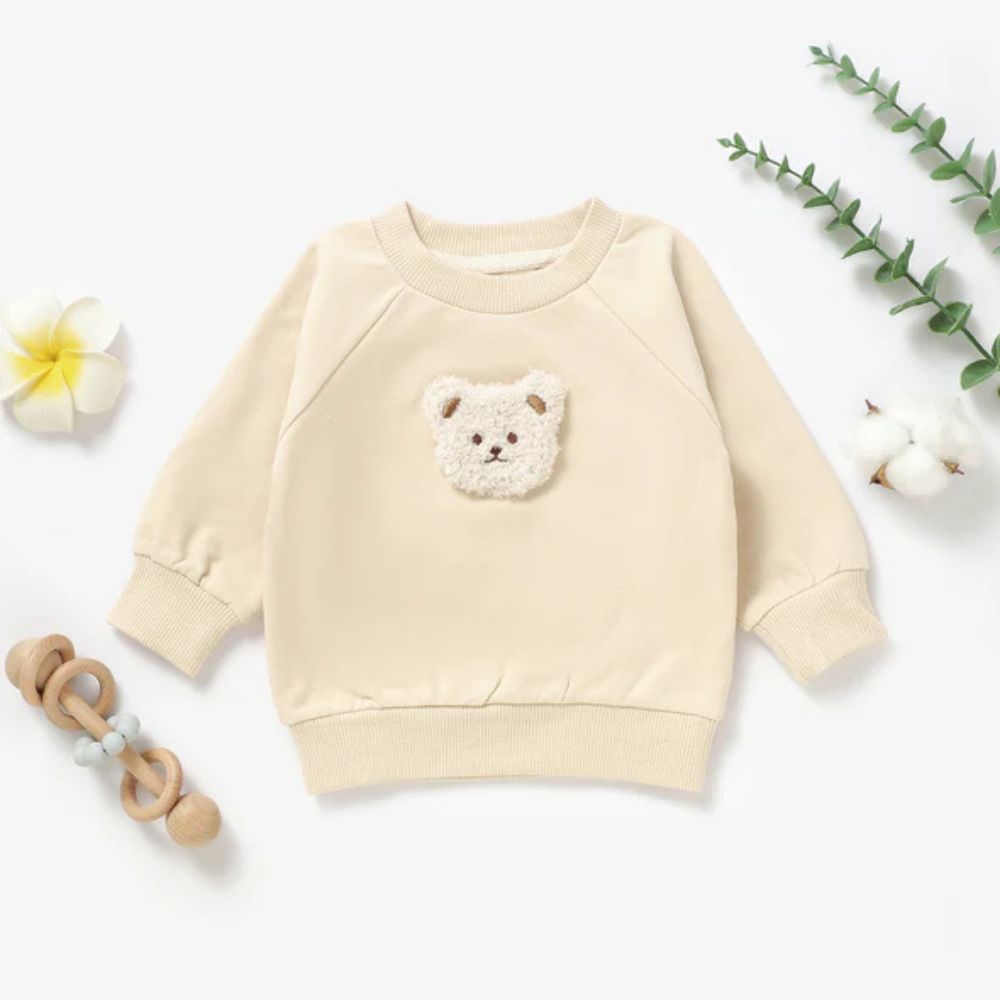 Cream Teddy Bear Sweatshirt by BabyBells